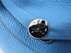 Hermes Blue Jean Clemence Leather Lindy 30 Bag PHW