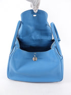Hermes Blue Jean Clemence Leather Lindy 30 Bag PHW