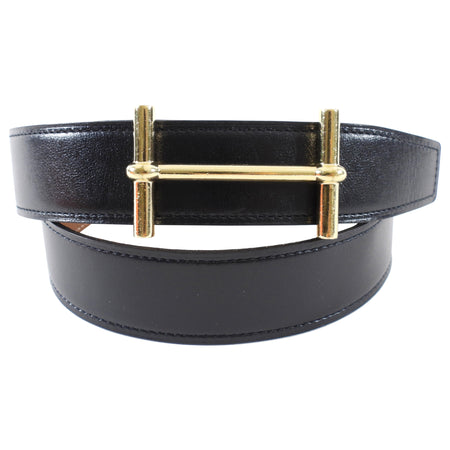 Hermes H D’ancre 32mm Black and Brown Reversible Belt Kit - 24-34"