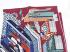 Hermes  Les Trésors d'un Artiste Burgundy / Red / Teal 90cm Silk Scarf