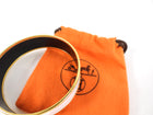 Hermes White and Gold Caleche Enamel Bangle