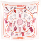 Hermes Carnets De Bal 90cm Silk Scarf Coral Ivory Purple