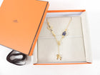 Hermes Grande Parade Cheval Gold and Blue Enamel Necklace