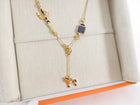 Hermes Grande Parade Cheval Gold and Blue Enamel Necklace