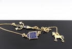 Hermes Grande Parade Cheval Gold and Blue Enamel Necklace