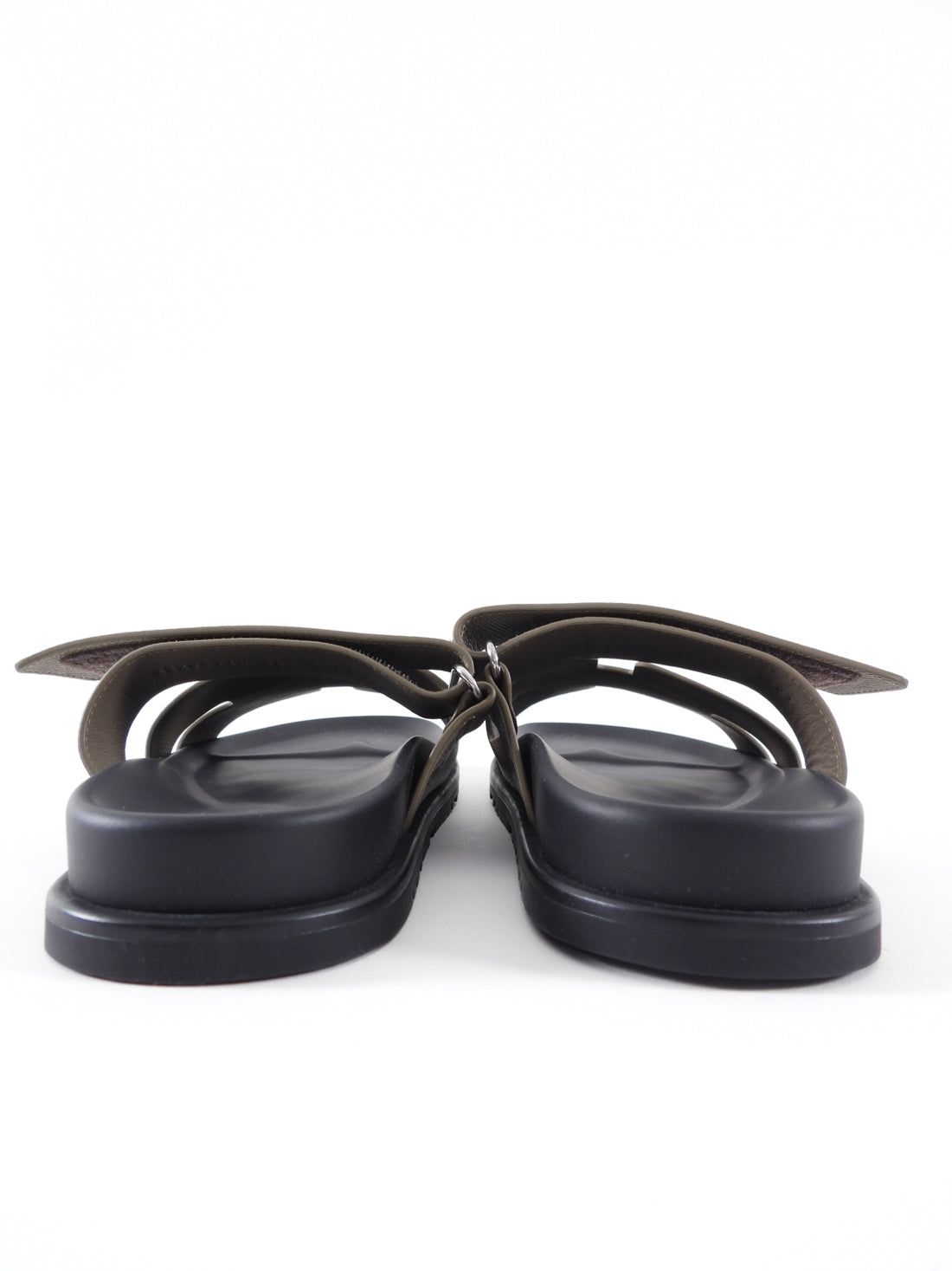Hermes Etoupe Epsom Leather Chypre Sandals - 39