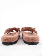 Hermes Chypre Shearling Quartz Pink Sandals - 36