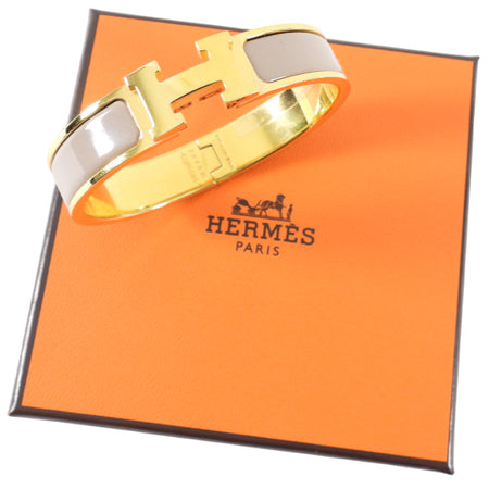 Hermes Clic H Enamel Bracelet Maron Glace GHW PM