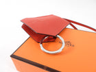 Hermes Red Swift Leather Clochette Bag Charm
