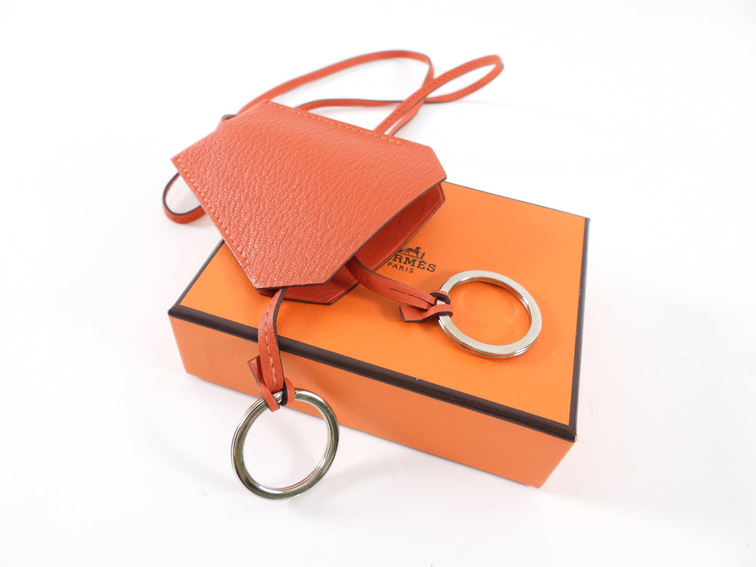 Hermes x Margiela Red Chevre Mysore Leather Large Clochette Necklace