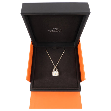 Hermes 18k Rose Gold Diamond Amulettes Constance Necklace