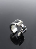 Hermes Olympe Black Lizard PHW Ear Cuff