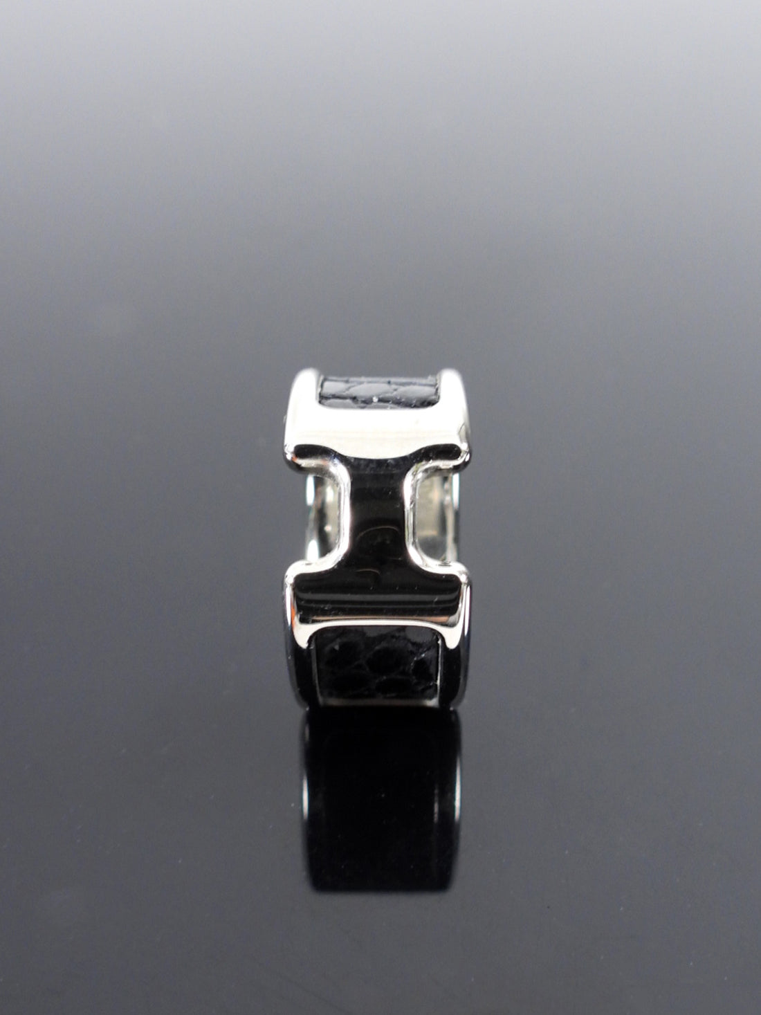 Hermes Olympe Black Lizard PHW Ear Cuff