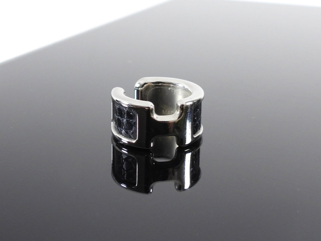 Hermes Olympe Black Lizard PHW Ear Cuff