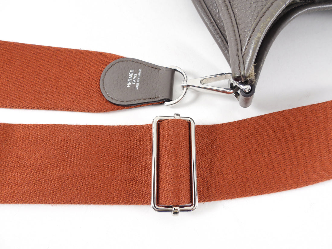 Hermes Evelyne III 29 Clemence Etoupe with Rust Strap