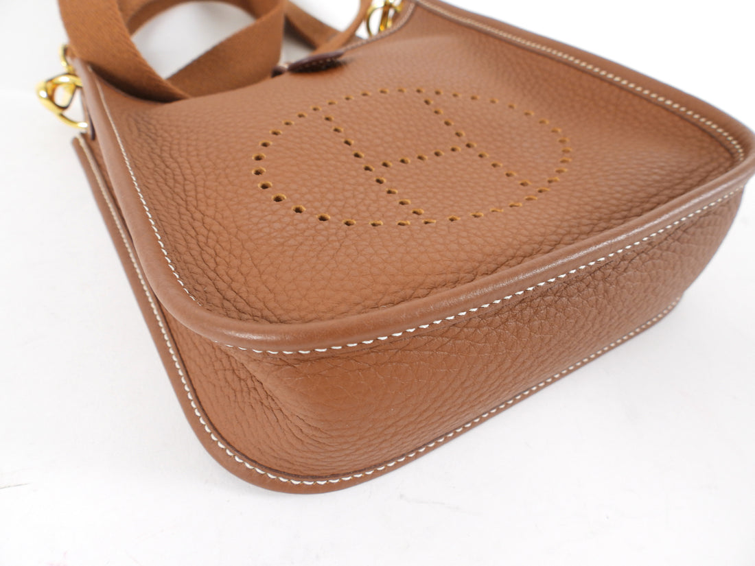 Hermes Gold Clemence Evelyne 16 TPM Crossbody Bag