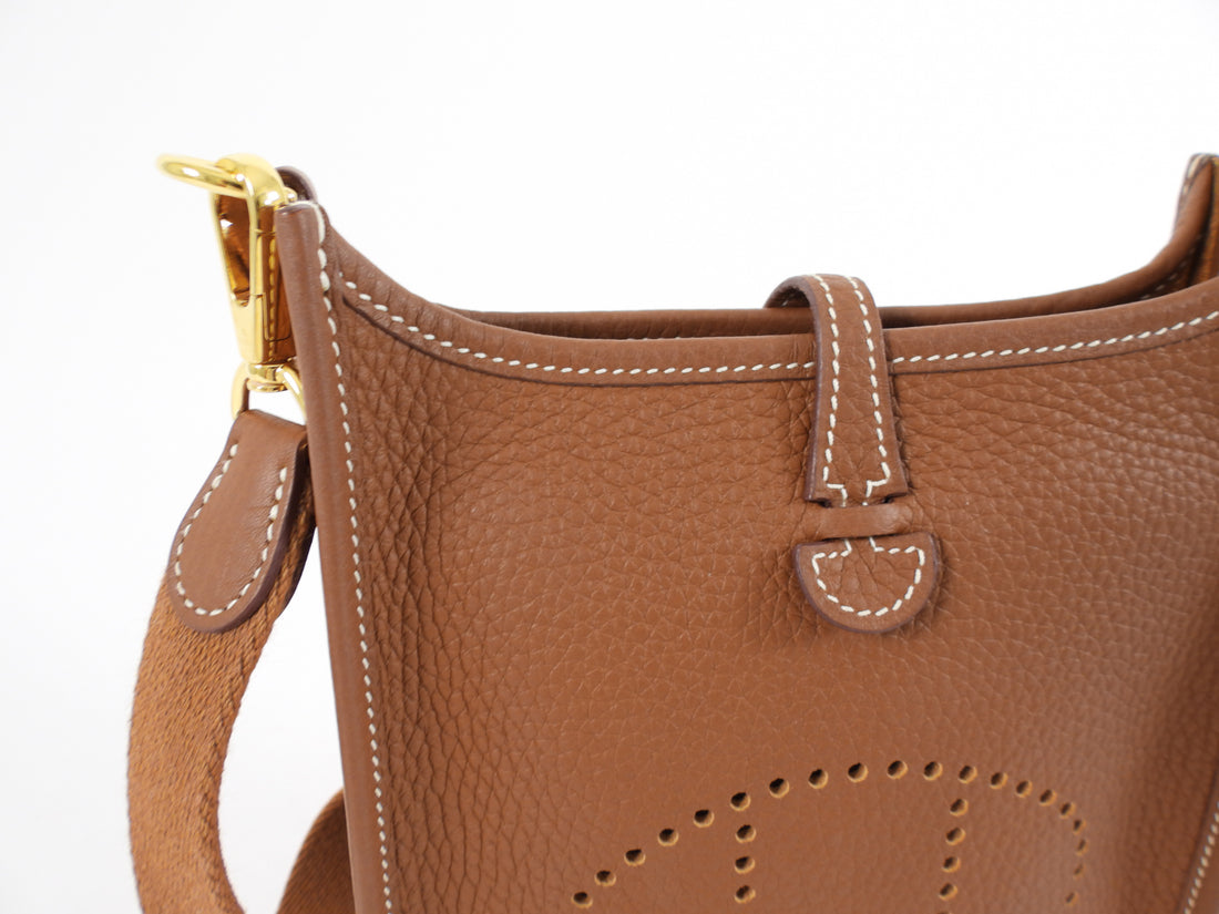 Hermes Gold Clemence Evelyne 16 TPM Crossbody Bag