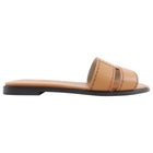 Hermes Tan Leather Flat Idioma Sandals - 37.5 / 7