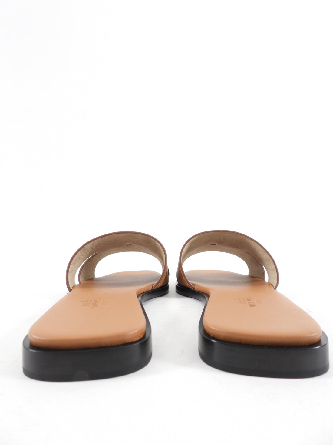 Hermes Tan Leather Flat Idioma Sandals - 37.5 / 7