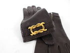 Hermes Dark Chocolate Brown Leather Gloves - 7 / 6.5