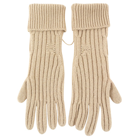 Hermes Beige Camel Wool Gloves - M
