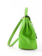 Hermes Vintage 1997 Apple Green Gulliver Leather Kelly 32cm Bag GHW