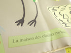 Hermes La Maison Des Oiseaux Parleurs Taupe Green Floral 90cm Silk Scarf