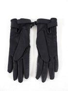 Hermes Black Leather and Grey Cashmere Clou de Selle Gloves - 6.5 / XS