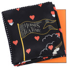 Hermes Black and Red Tea Time Hearts Silk 70mm Scarf