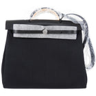 Hermes Black Leather and Toile Herbag Zip 39 Messenger Bag