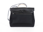 Hermes Black Leather and Toile Herbag Zip 39 Messenger Bag