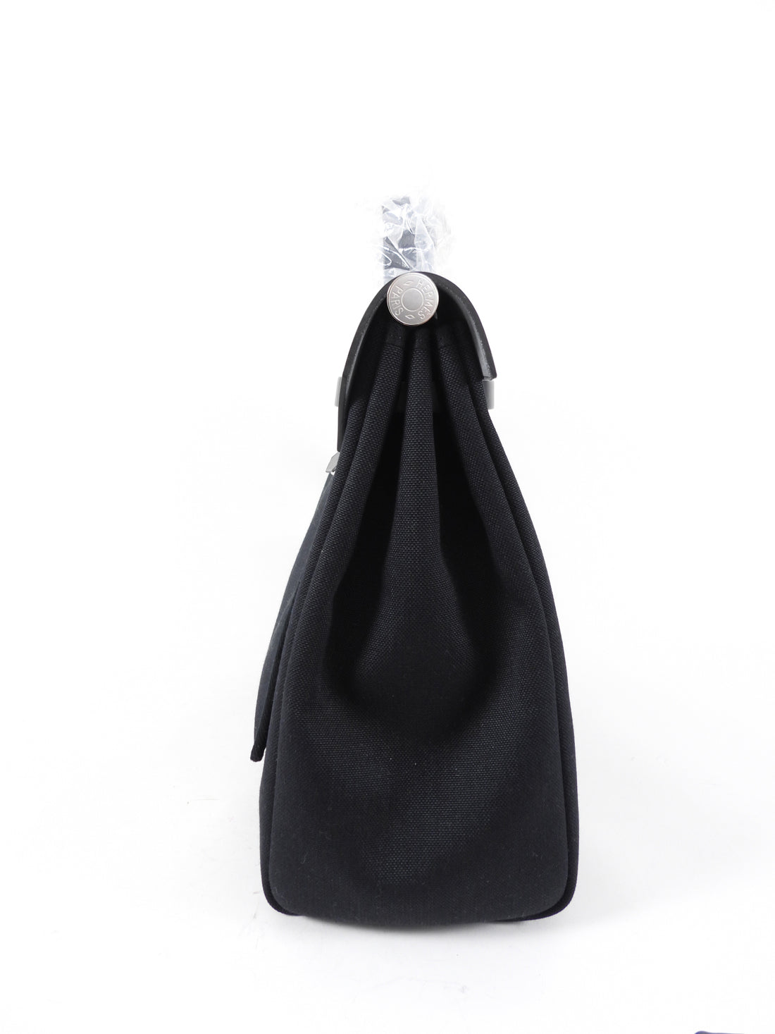 Hermes Black Leather and Toile Herbag Zip 39 Messenger Bag