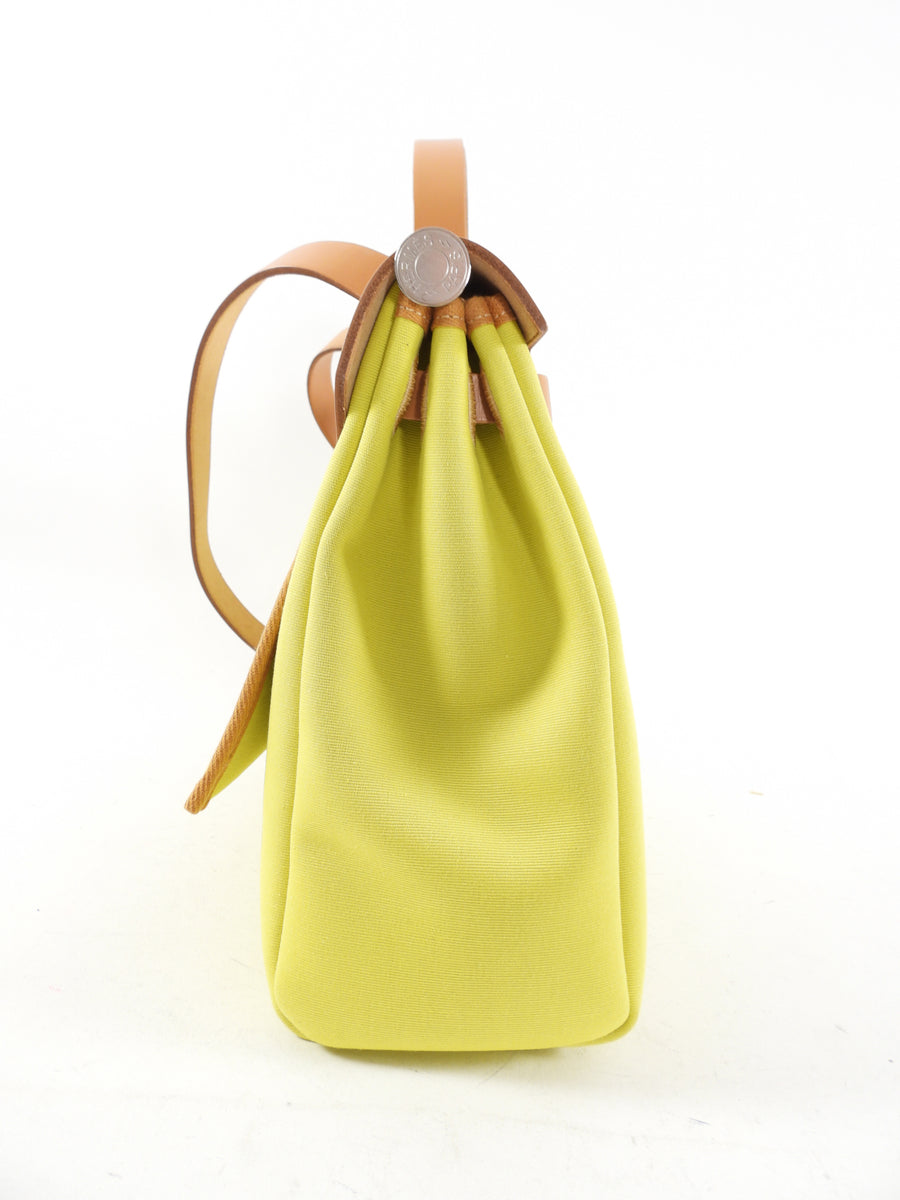 Hermes Herbag Zip 31  Retourne Lime / Naturel Sable