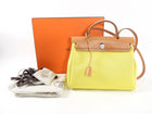 Hermes Herbag Zip 31  Retourne Lime / Naturel Sable