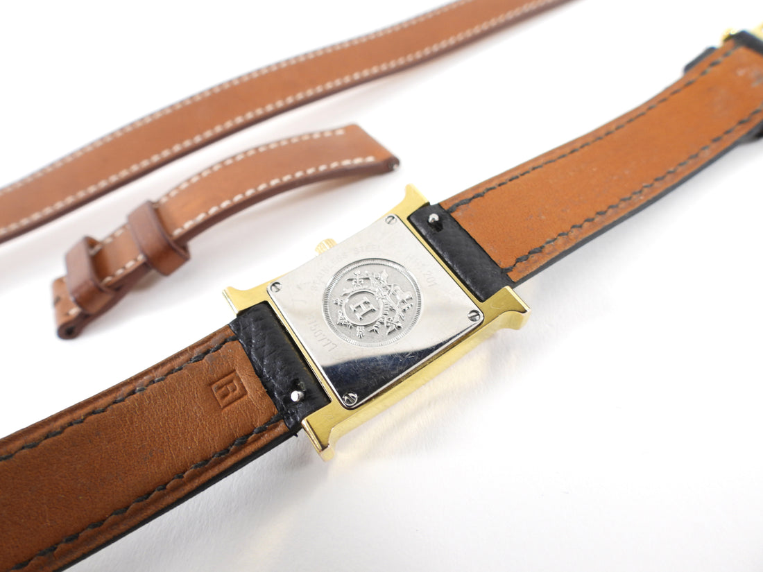 Hermes Mini H Heure Watch 21mm with Extra Double Tour Band