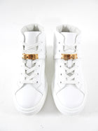 Hermes White Leather High Top Daydream Kelly Lock Sneaker - 36 / 5.5