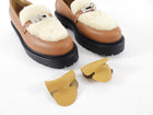 Hermes Tan Icone Shearling Kelly Loafer Shoes - 37
