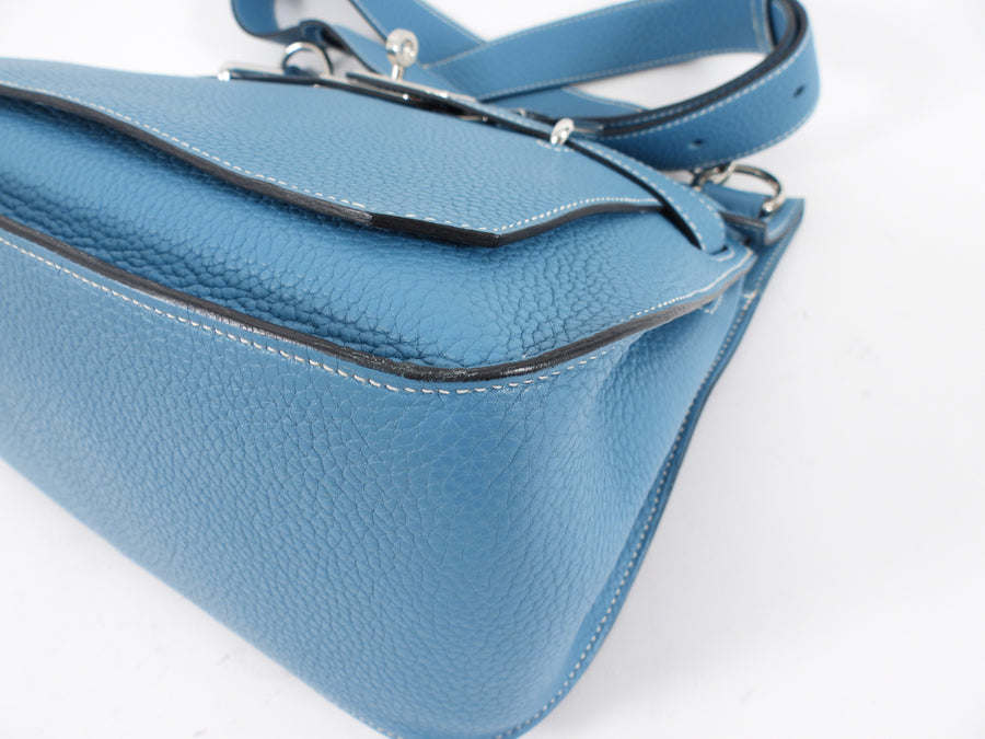 Hermes Blue Jean Clemence Jypsiere 31 Crossbody Bag PHW