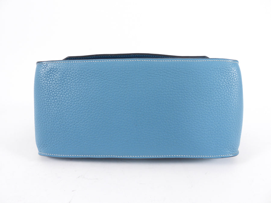 Hermes Blue Jean Clemence Jypsiere 31 Crossbody Bag PHW