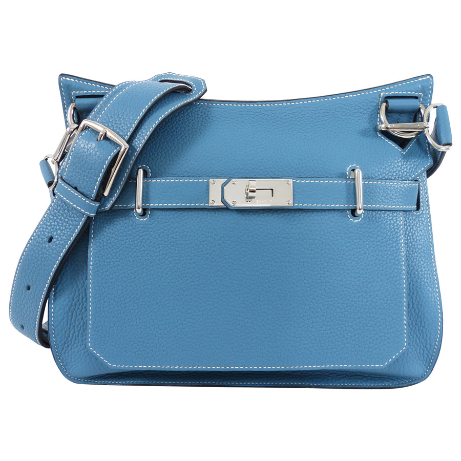 Hermes Blue Jean Clemence Jypsiere 31 Crossbody Bag PHW