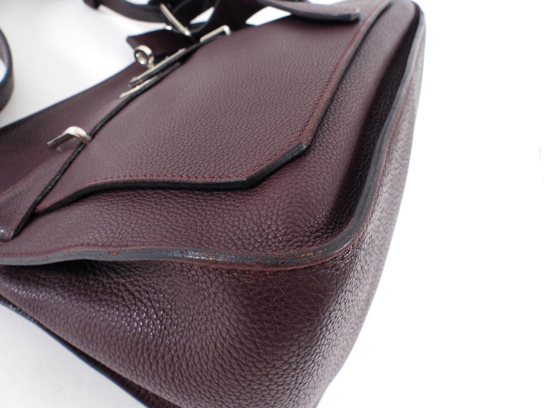 Hermes Jypsiere 34 Togo Prune Crossbody Bag PHW