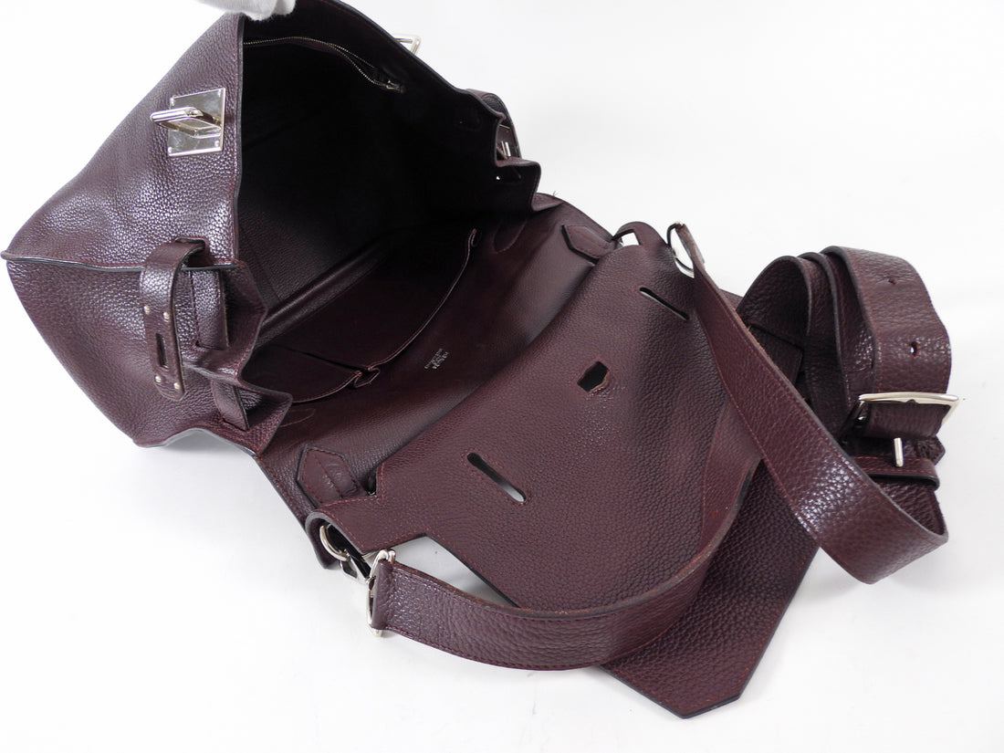 Hermes Jypsiere 34 Togo Prune Crossbody Bag PHW
