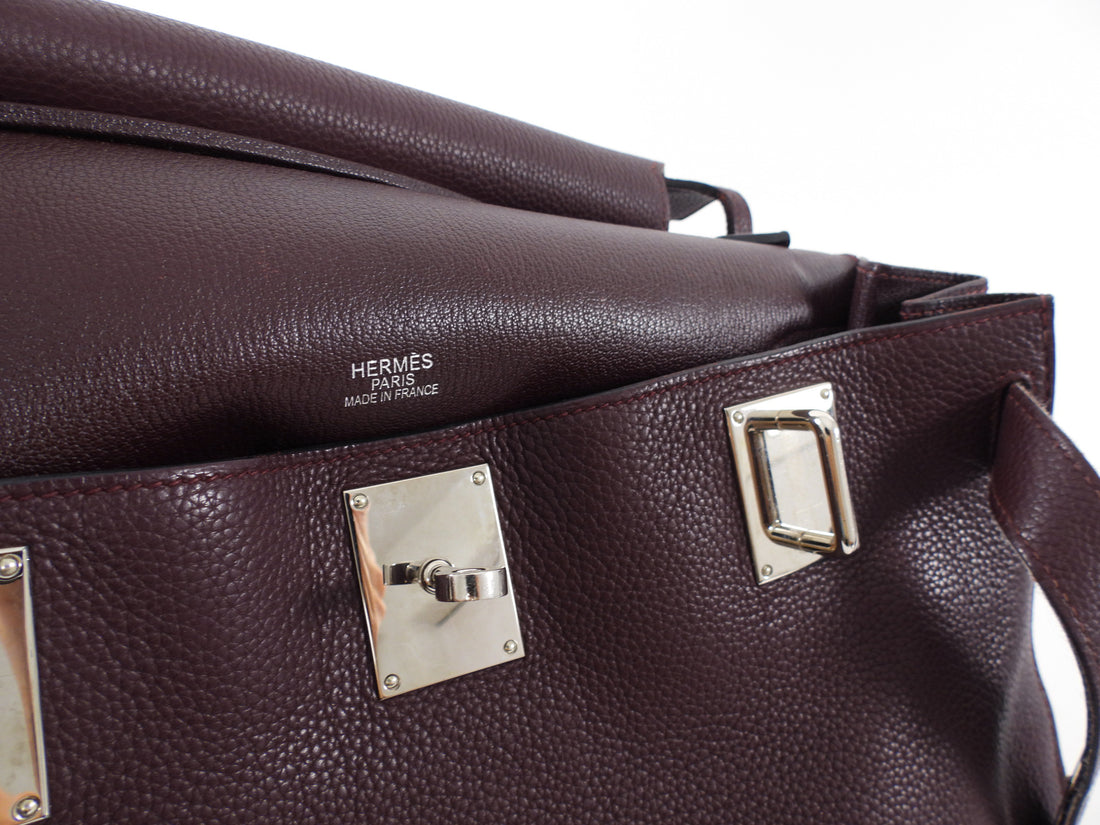 Hermes Jypsiere 34 Togo Prune Crossbody Bag PHW