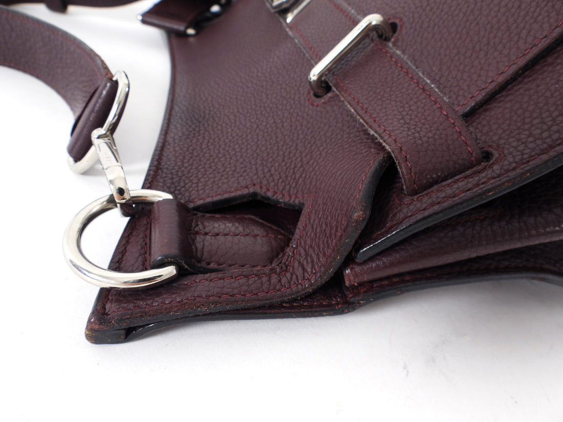 Hermes Jypsiere 34 Togo Prune Crossbody Bag PHW