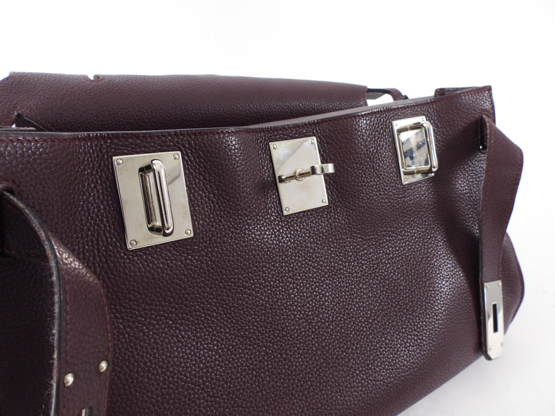 Hermes Jypsiere 34 Togo Prune Crossbody Bag PHW