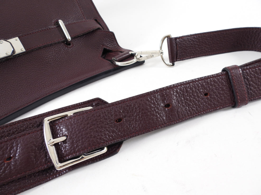 Hermes Jypsiere 34 Togo Prune Crossbody Bag PHW