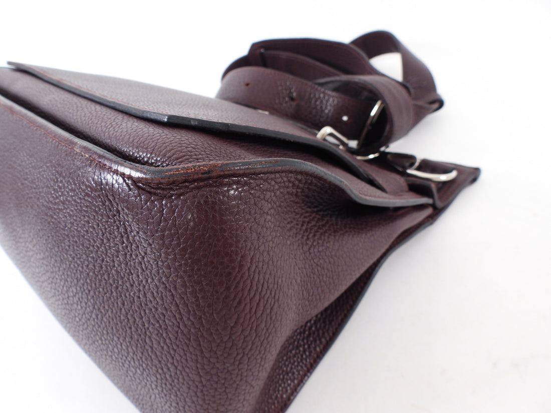 Hermes Jypsiere 34 Togo Prune Crossbody Bag PHW