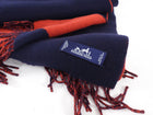 Hermes Navy and Red Cashmere Kazak Geometric Fringe Scarf