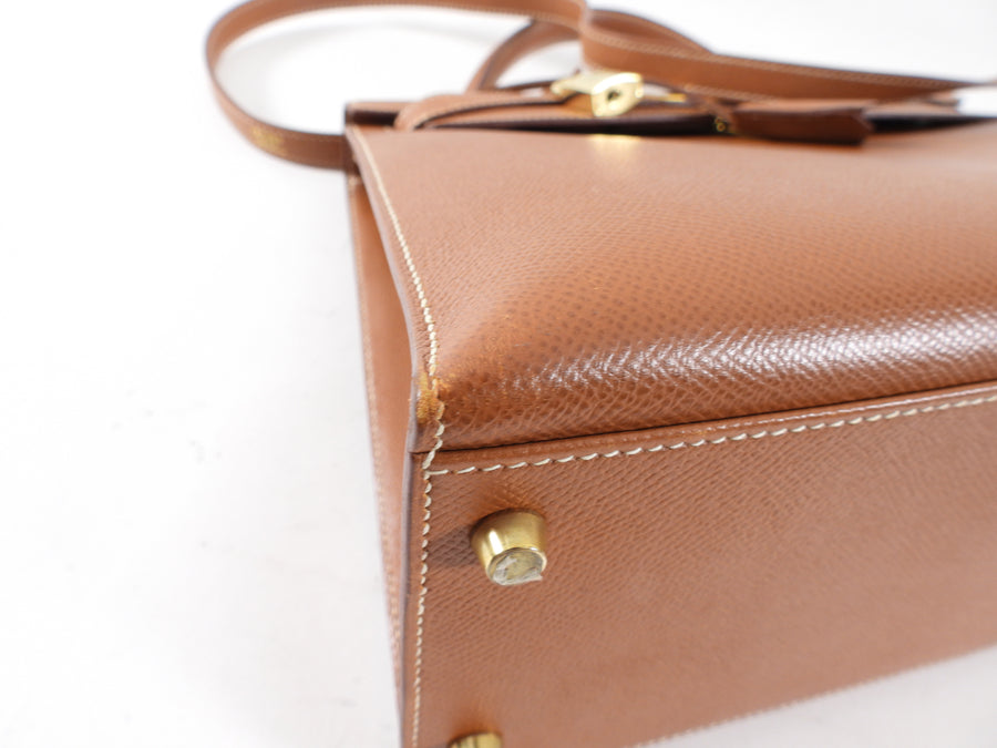Hermes Vintage 1995 Gold Epsom Leather Kelly Sellier 32 Bag GHW