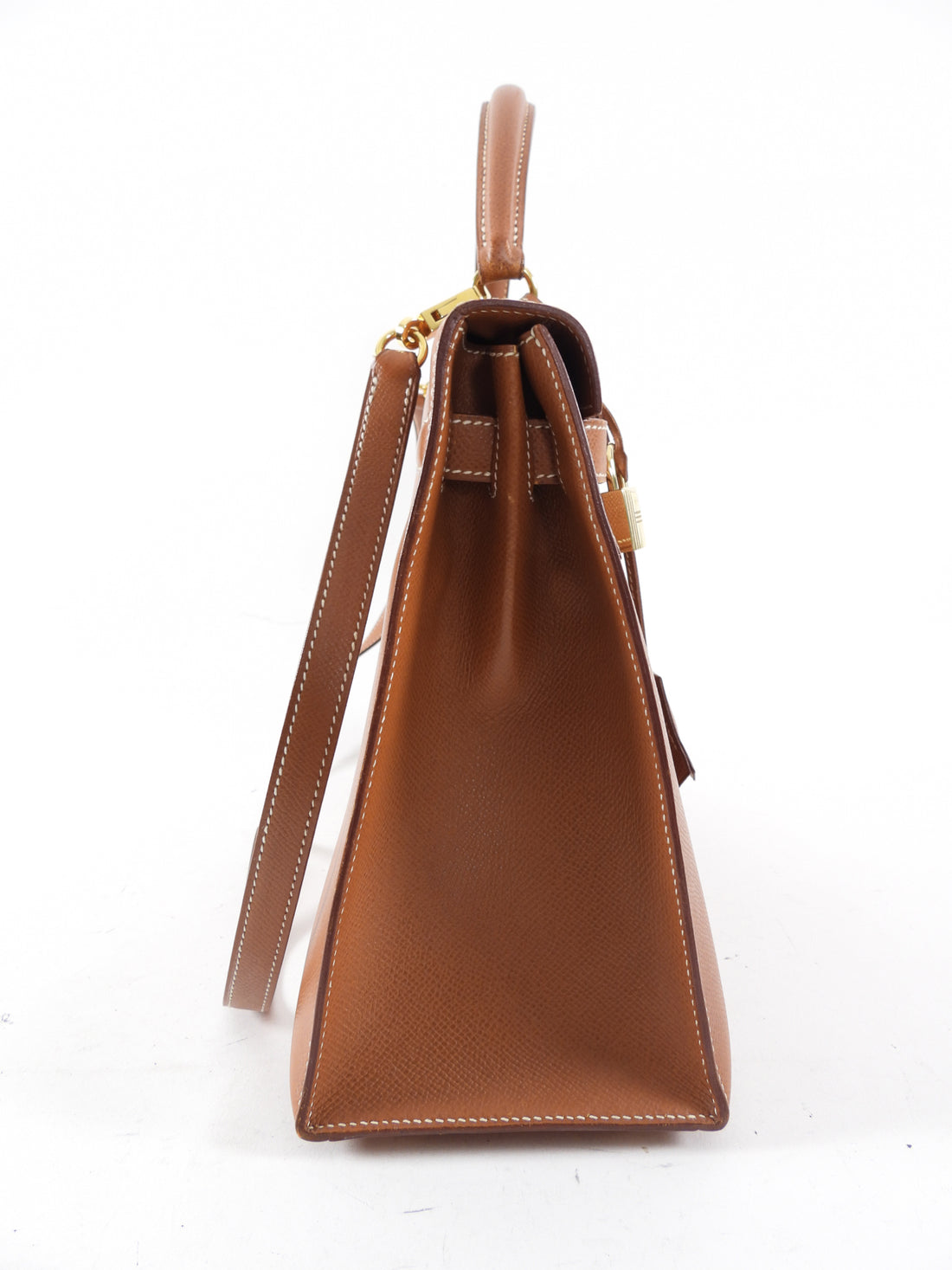 Hermes Vintage 1995 Gold Epsom Leather Kelly Sellier 32 Bag GHW
